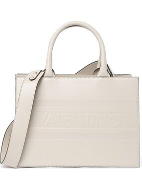 (NWT) Mario Valentino “Meline” Embossed Leather shoulder bag / tote in “milk”